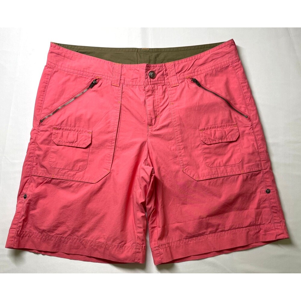 Athleta Women’s Size 12 Pink Cotton Cargo Shorts Zip Pockets